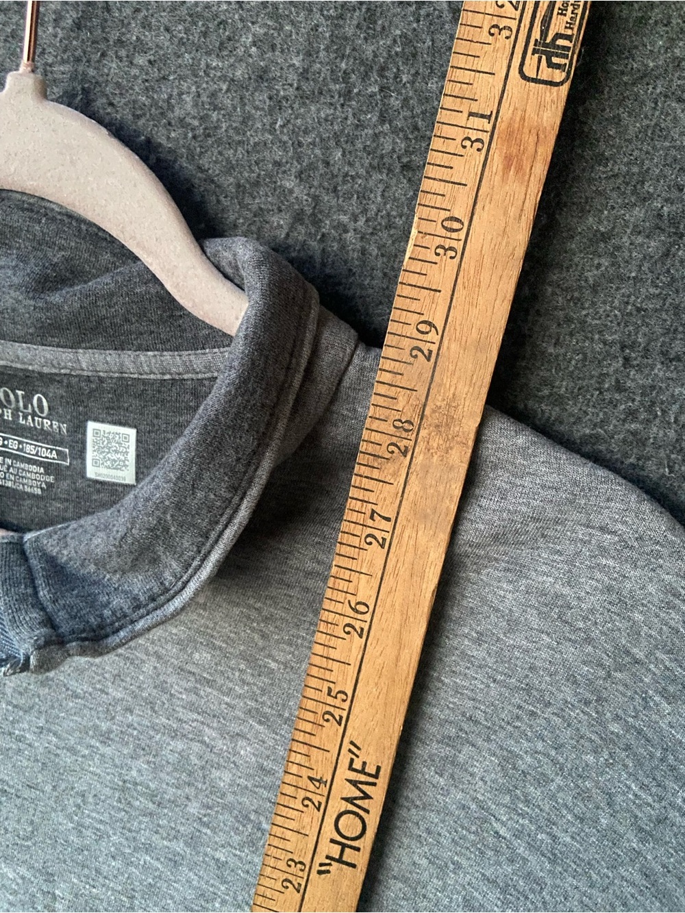 🔥 POLO RALPH LAUREN Grey Quarter Zip Pullover Sweater Mens XL Classic - Picture 5 of 7